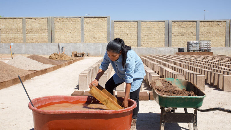 Martha Jimenez Cardoso of the Adobe Brick Project makes an upcycled agave brick